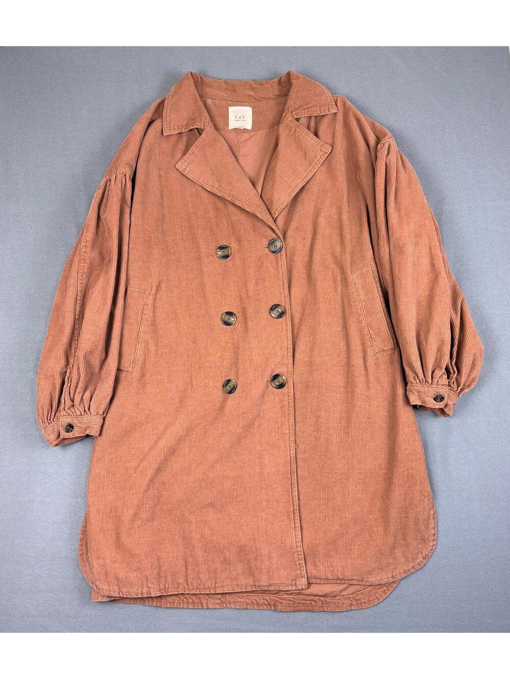 Retro Chelsea & Violet Women's XL Brown Corduroy Coat Vintage Style